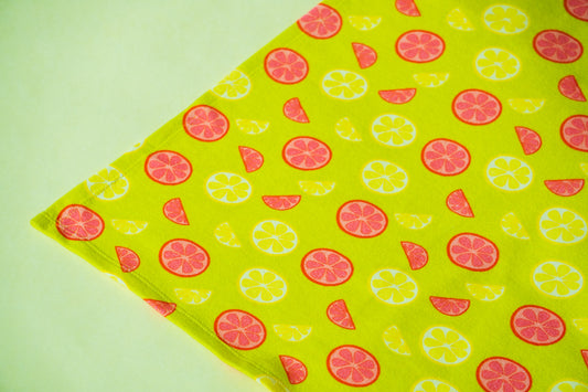 Organic Cotton Kitchen Towel - Zesty Lemon Print