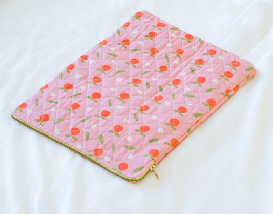 Quilted Tangerine Ipad/ Laptop sleeve